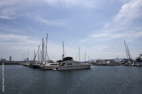 The Yacht anchored at harbor © kungverylucky