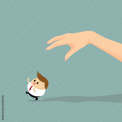 Vector of man hand chase Businessman