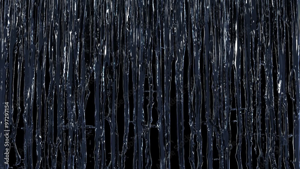 Falling water over the whole screen. Seamless loop. Alpha channel mask included. Full HD