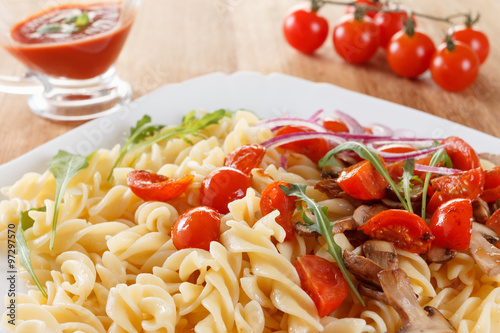 Pasta with mushrooms, cherr...