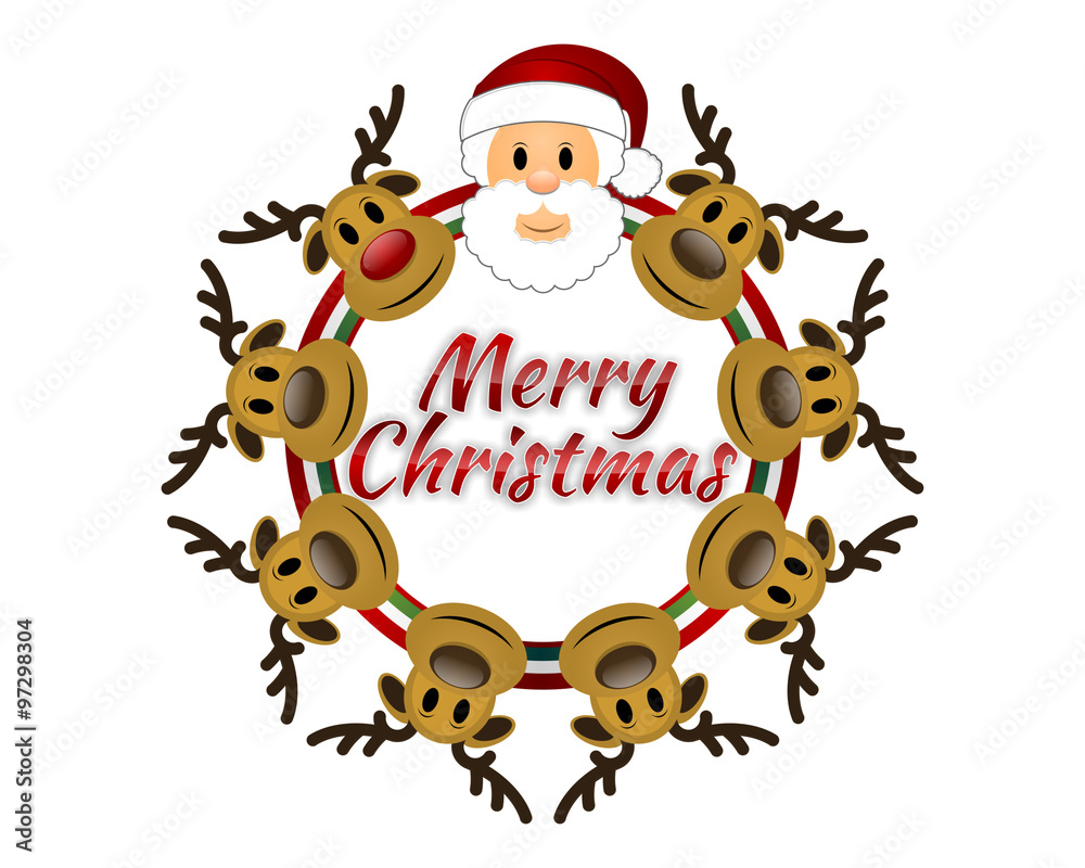 Merry Christmas Santa Claus Deer