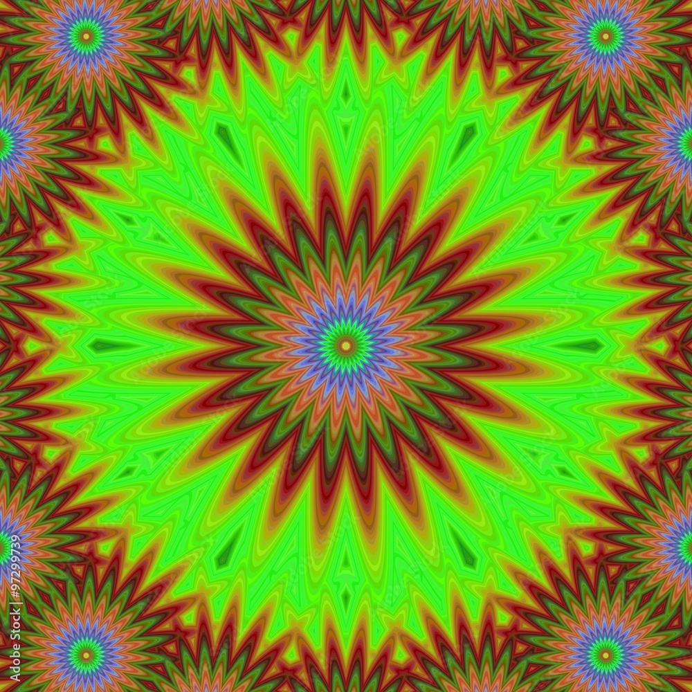 Abstract floral fractal mandala design background