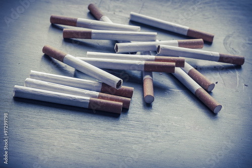 Cigarettes on Grunge Wood