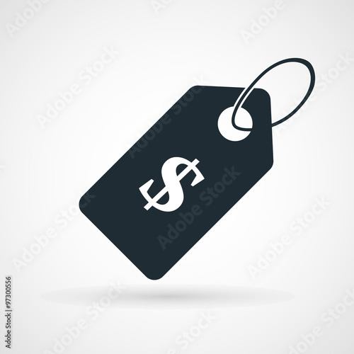 Icon of price tag with dollar sign