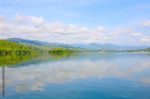 Lake moutain and sky in Thailand