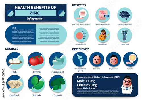health benefits of zinc infographic photo
