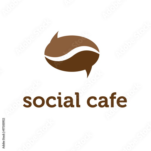 Illustration concept of bubble in coffee bean shape. vector
