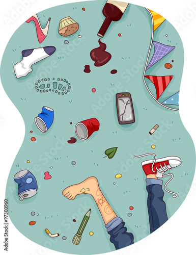 Feet House Floor After Party Mess
