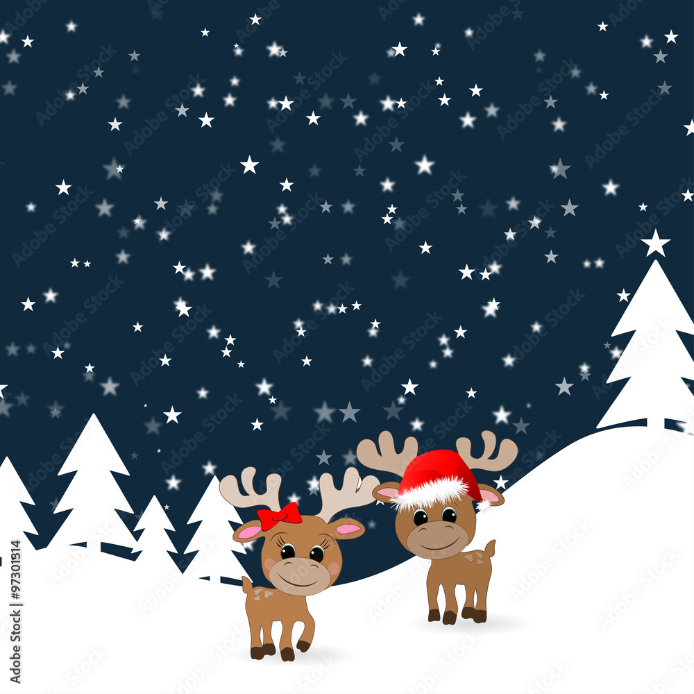 Winterlandschaft & Rentiere Winterlandschaft & Rentiere