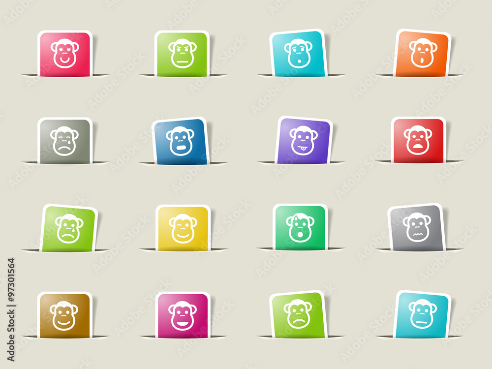 Monkey emotions simply icons