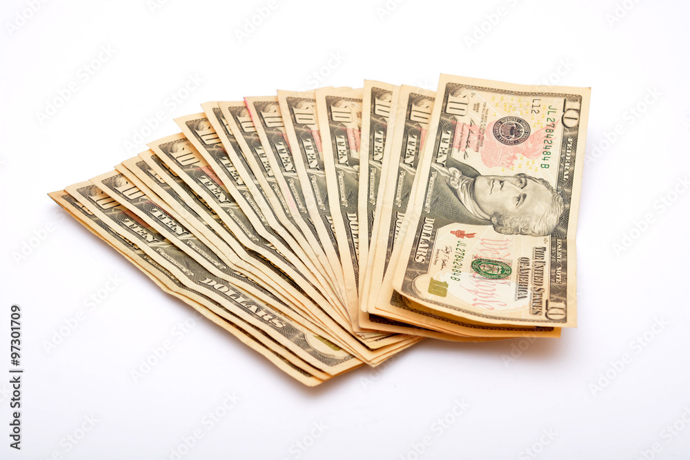 Currency notes isolated on white background Currency notes isolated on white background