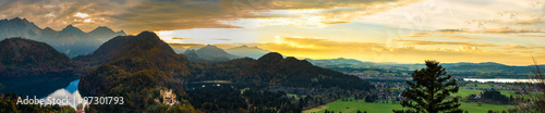 Alps and lakes at sunset in Germany photo