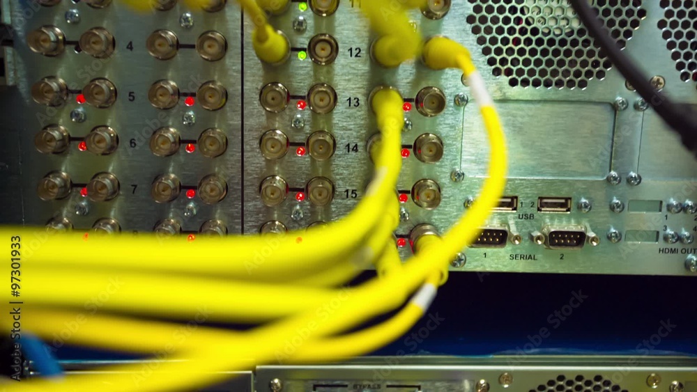 Back Side Of Modern Working Data Center Servers With - Cloud Service ...