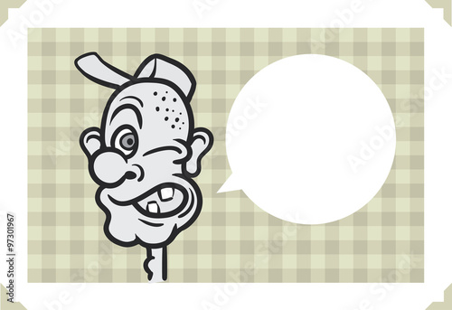 Greeting card with mad redneck man face - place your custom text