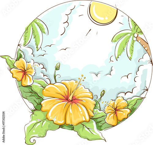 Yellow Hibiscus Design