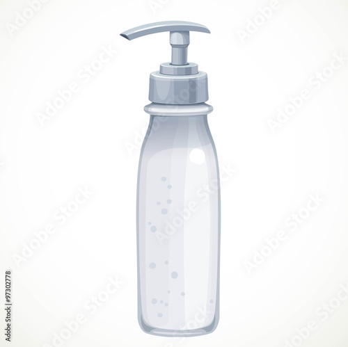White cosmetic bottle with cream  isolated on a white background