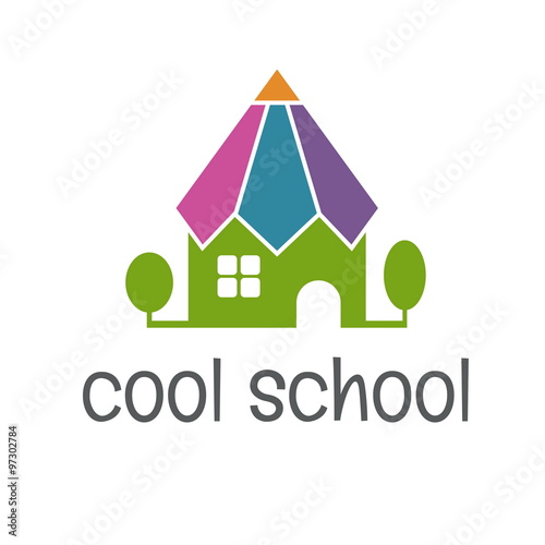 Conceptual illustration of the school in the form of a pencil. v