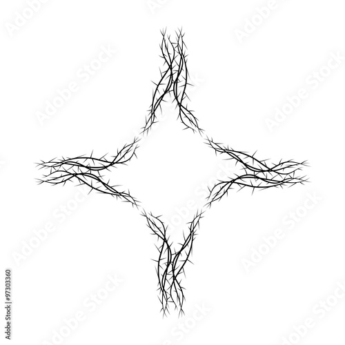 Cross of thorns, passion of Jesus Christ symbol. Vector illustration