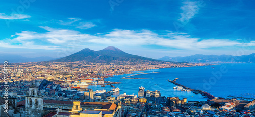 Napoli  and mount Vesuvius in  Italy photo