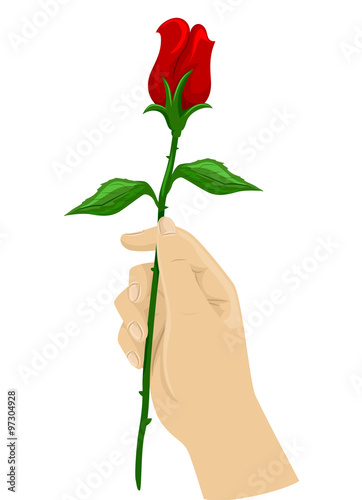 Hand Long Stemmed Rose