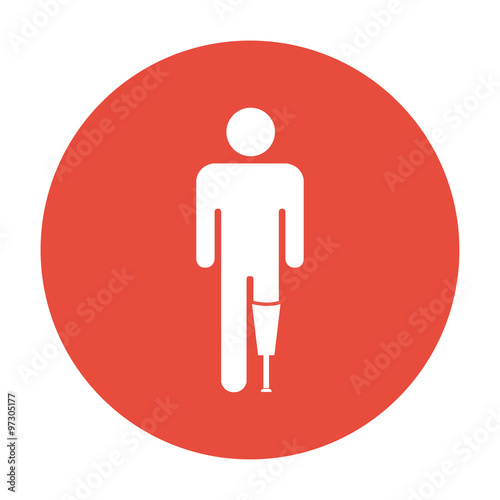 prosthesis icon. Flat design style.