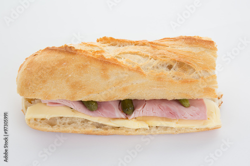 Ham baguette - French bread sandwich ham