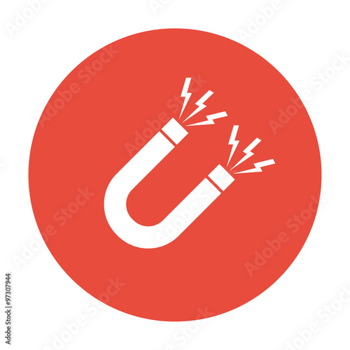 Magnet Symbol. Flat design style.