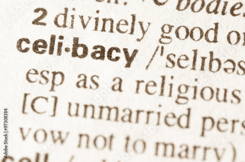 Dictionary definition of word celibacy