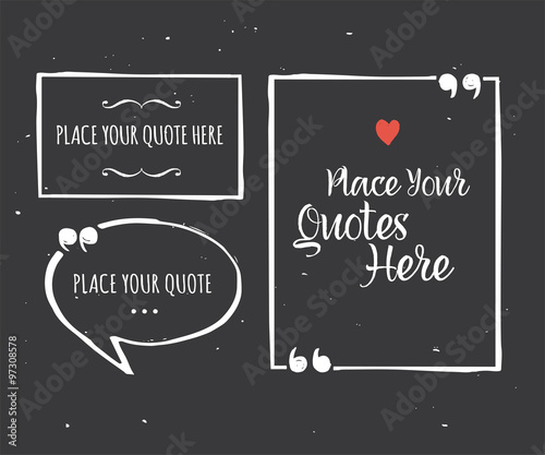 Quotes templates - hand drawn black and white set