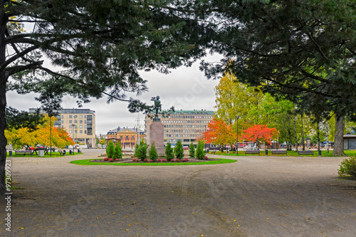 Central park in Joensuu, Finland photo