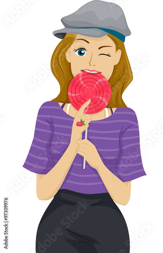 Teen Girl Lollipop Bite