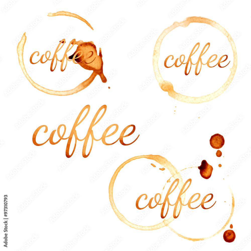 Coffee stain circles. Vector