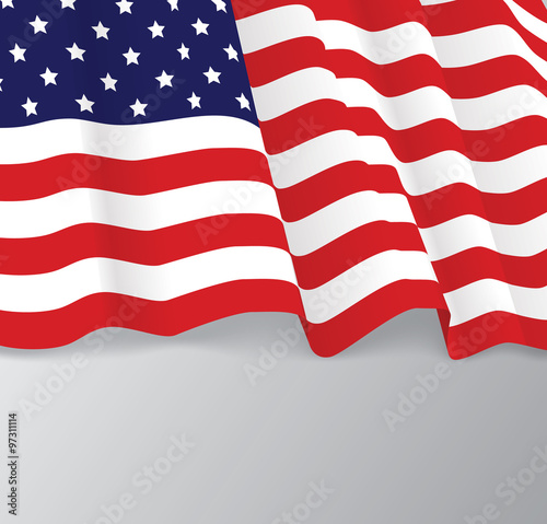 American flag, patriotic vector illustration
