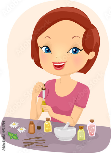 Girl Mixing Essential Oil