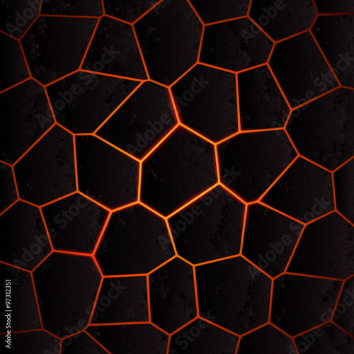 Vector cracked ground and lava.