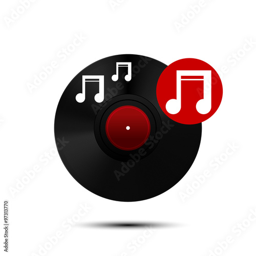 Vinyl record icon. Vector Illustration