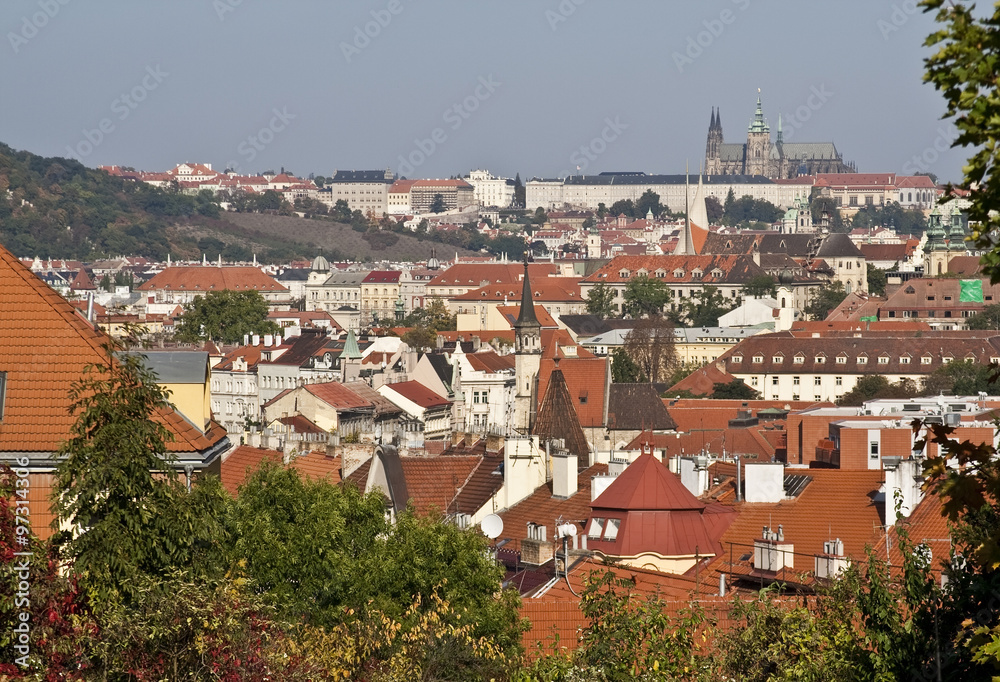 ..view of Prague with a view of Prague Castle