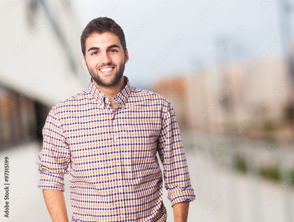 portrait of a handsome young man smiling portrait of a handsome young man smiling