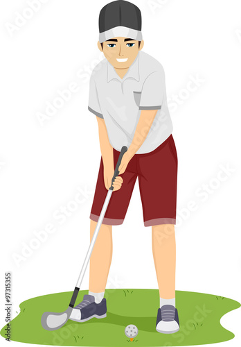 Teen Guy Play Swing Golf