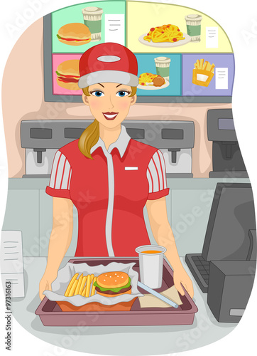 Girl Fast Food Cashier