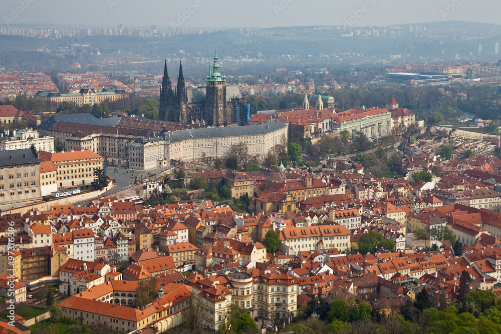 Prague Castle with bird's-eye view