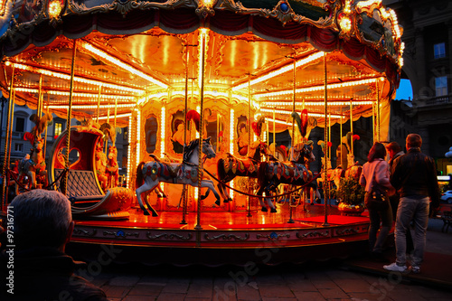 vintage carousel by night