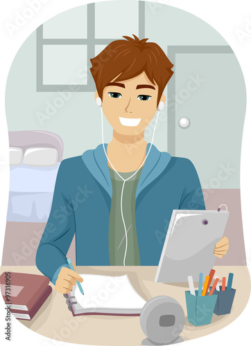 Teen Guy Tablet Study Room Notes