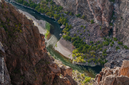 Looking down inside black canyon photo