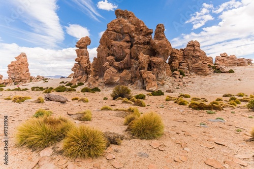 rock formations in the bolivian altiplano