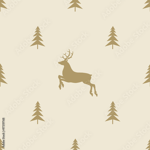 christmas reindeer seamless line pattern tile background