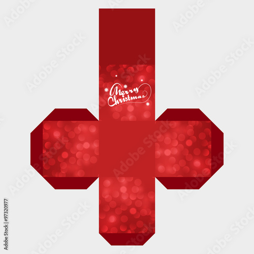 Christmas Gift Box Template, Vector.
