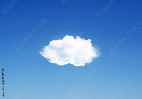Single cloud flying in the deep blue sky