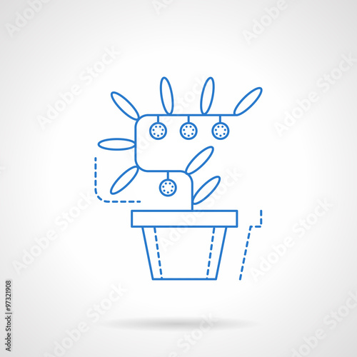 Obraz na płótnie Money tree blue flat line vector icon w salonie