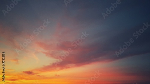 Sunset and beautiful cloudscape